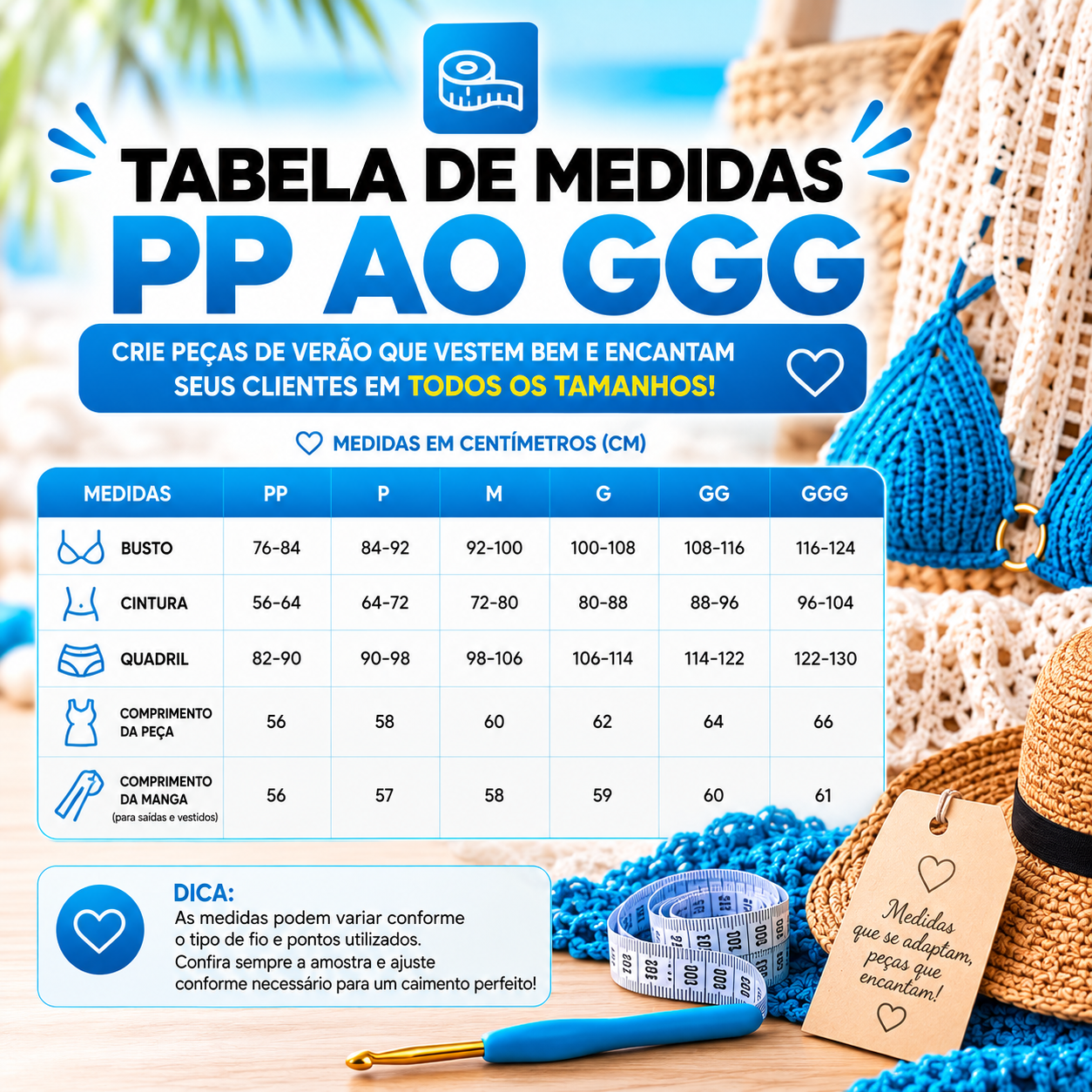 Tabela de Medidas — PP ao GGG